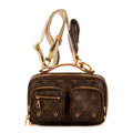 Pochette utilitaire pour sac à main en toile monogramme marron