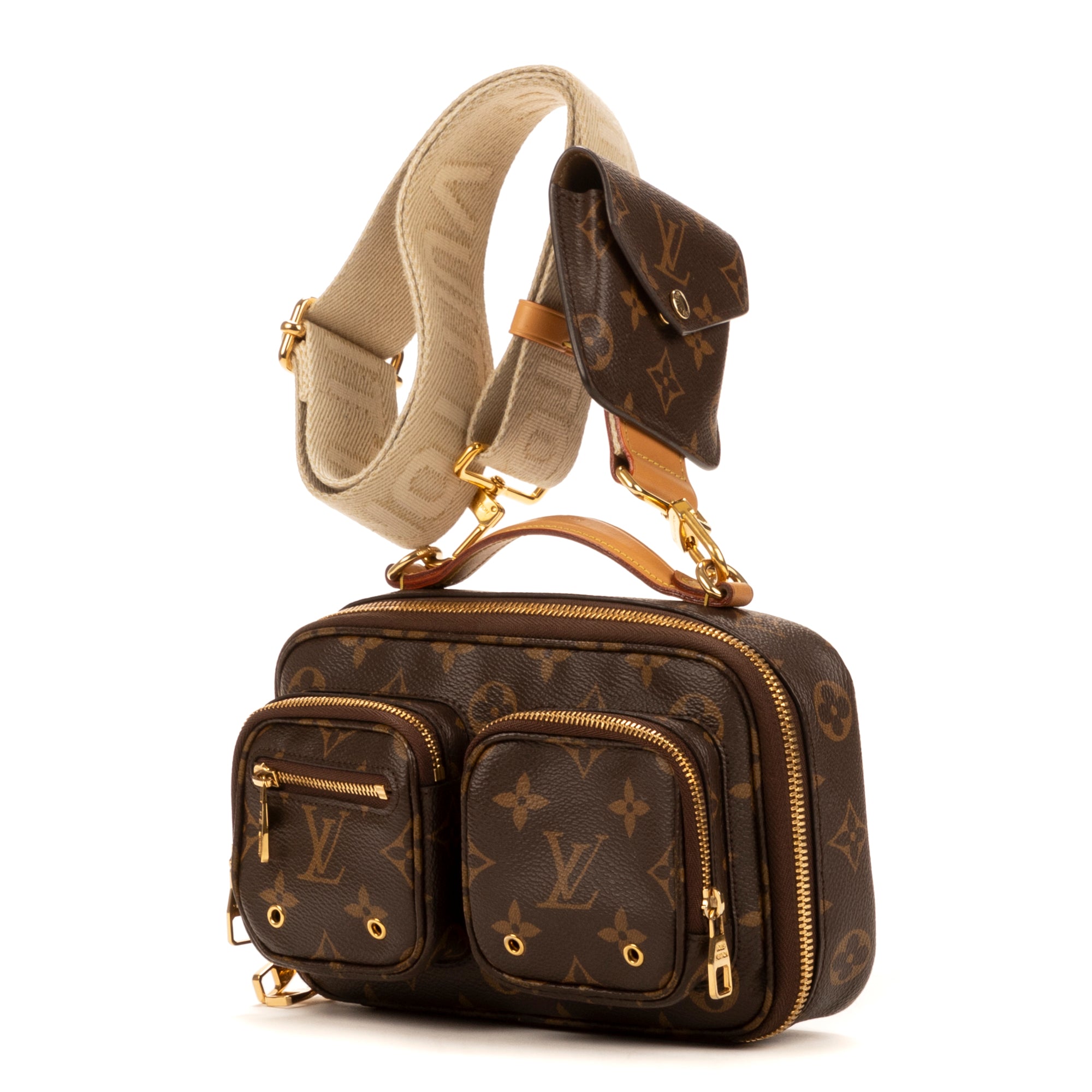 Pochette utilitaire pour sac à main en toile monogramme marron