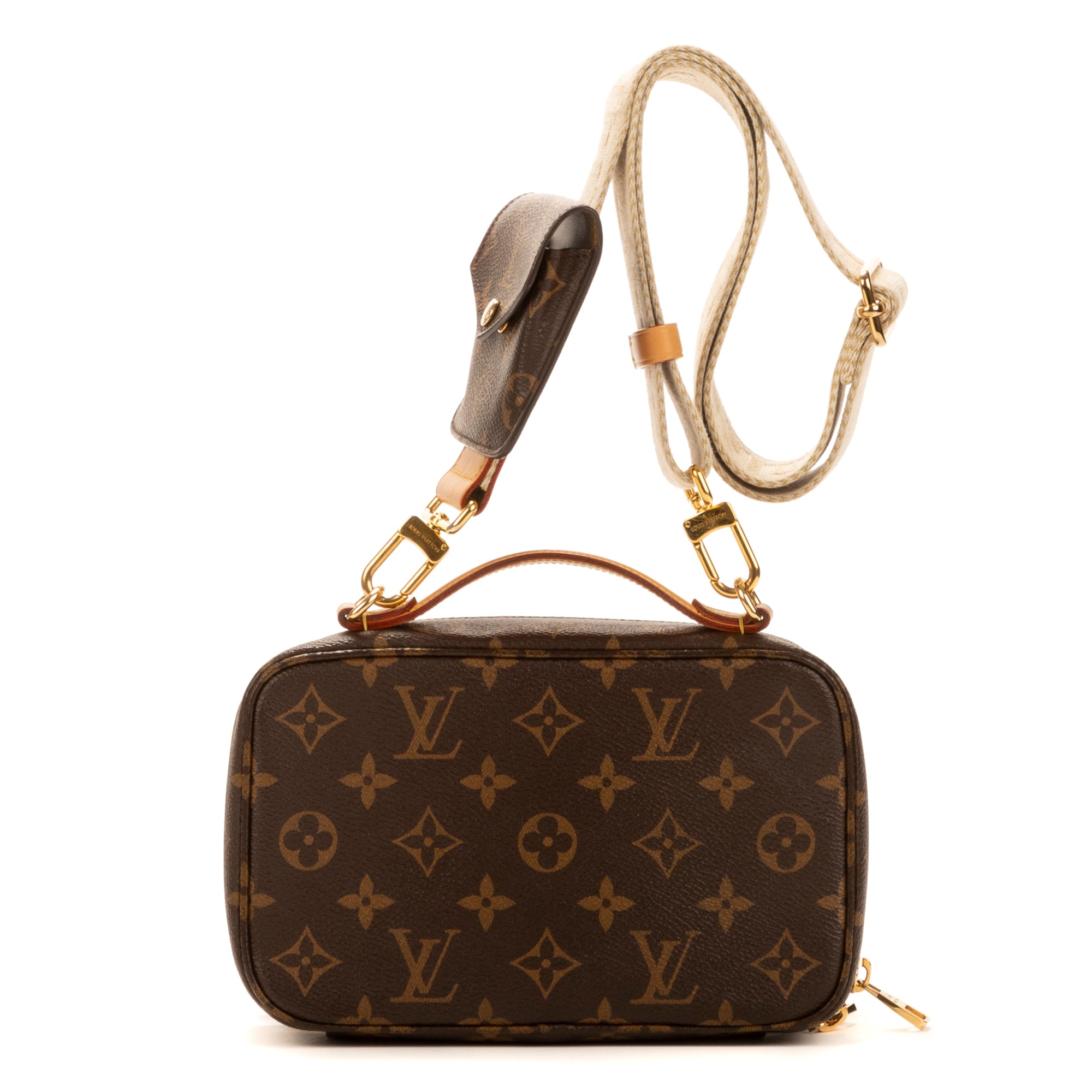 Pochette utilitaire pour sac à main en toile monogramme marron
