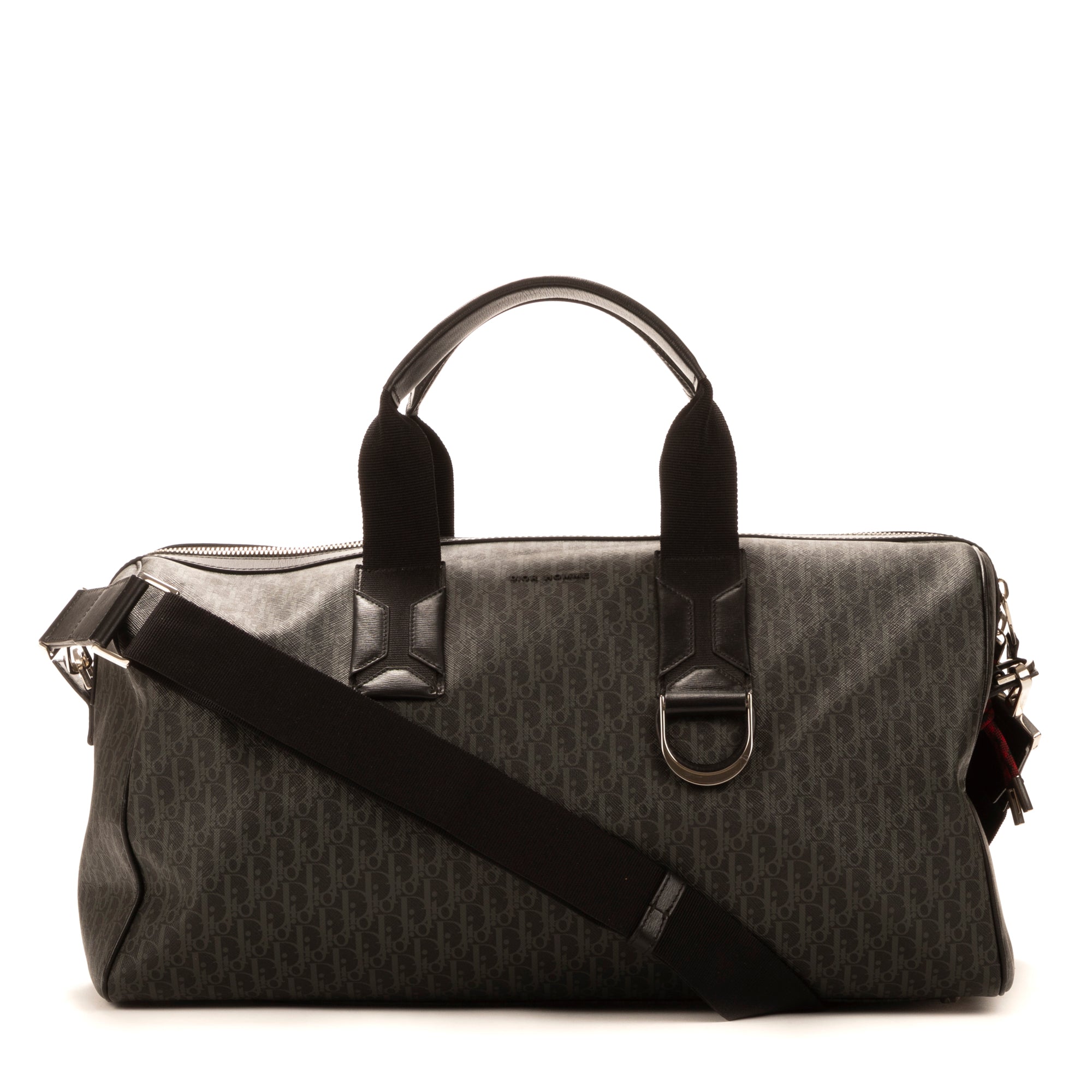 Travel Bag Duffel Homme 45 Grey Diorissimo Coated Canvas