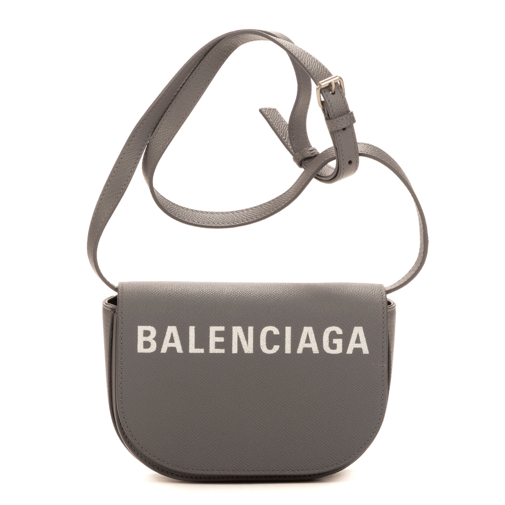 Sac bandoulière XS Ville Day en cuir de veau gris