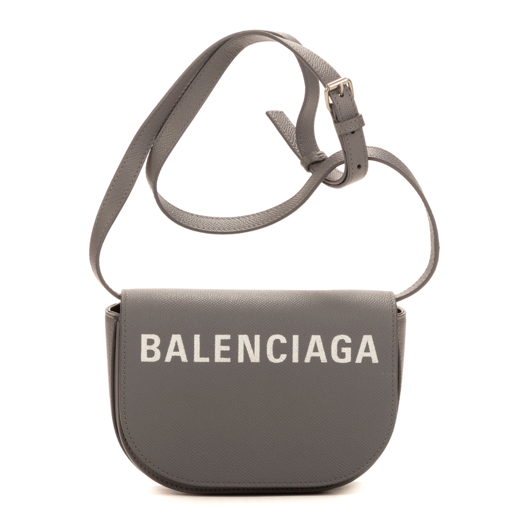 Shoulder Bag XS Ville Day Grey Calfskin Leather