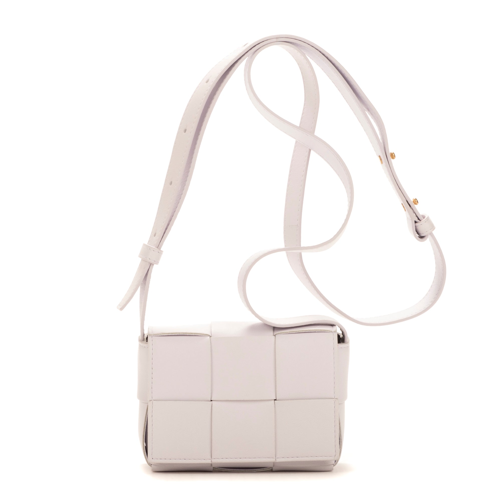 Shoulder Bag Mini Cassette Mini Light Lilac Intrecciato Leather