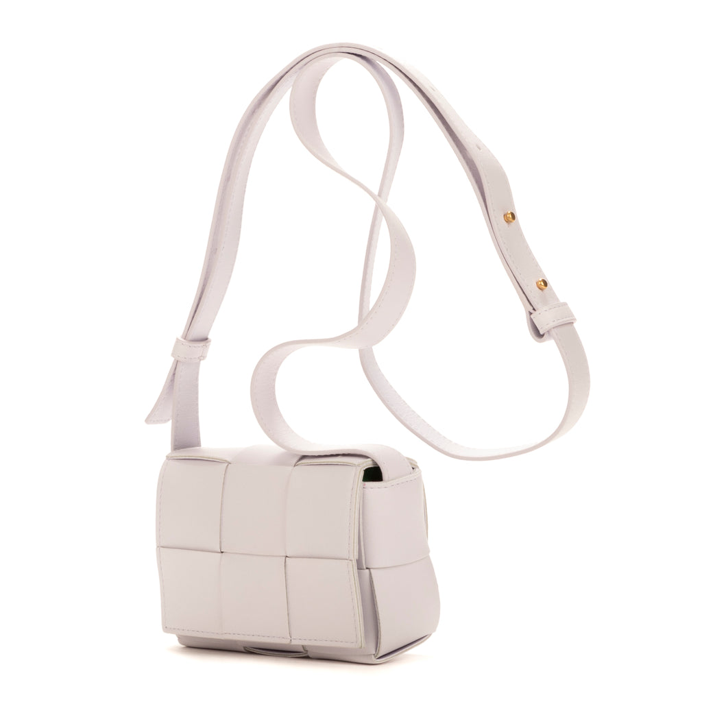 Shoulder Bag Mini Cassette Mini Light Lilac Intrecciato Leather