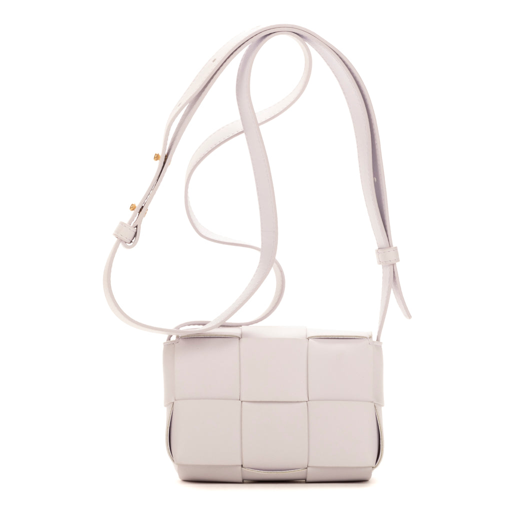 Shoulder Bag Mini Cassette Mini Light Lilac Intrecciato Leather