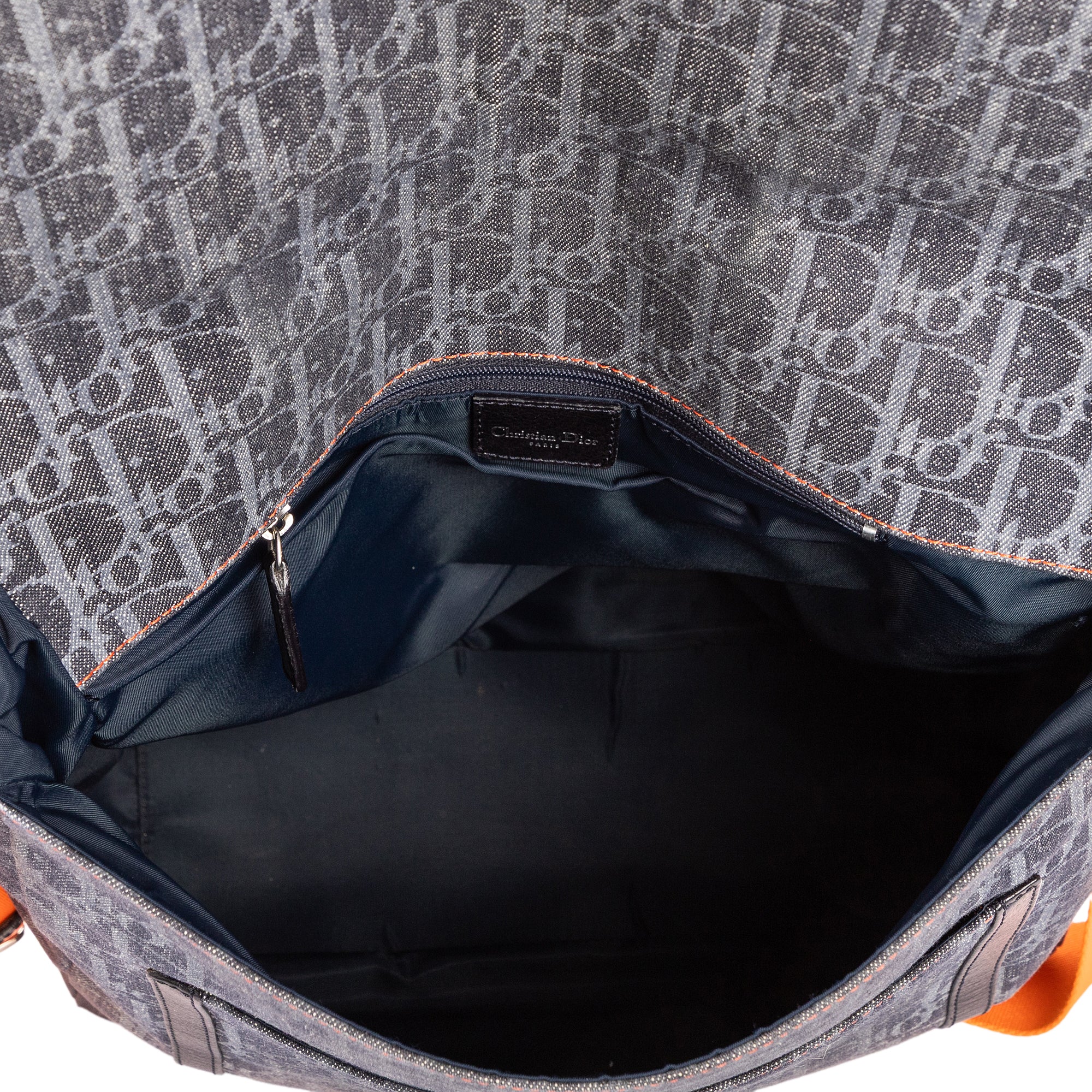 Bolso de hombro Trotter Messenger con solapa de lona oblicua azul marino