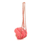 Shoulder Bag Heart Coin Micro Pink Calfskin Leather
