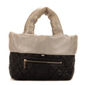 Bolso Cocoon Reversible de Piel de Becerro Plateada