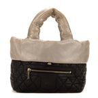 Bolso Cocoon Reversible de Piel de Becerro Plateada
