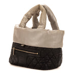 Bolso Cocoon Reversible de Piel de Becerro Plateada