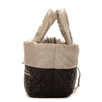 Bolso Cocoon Reversible de Piel de Becerro Plateada