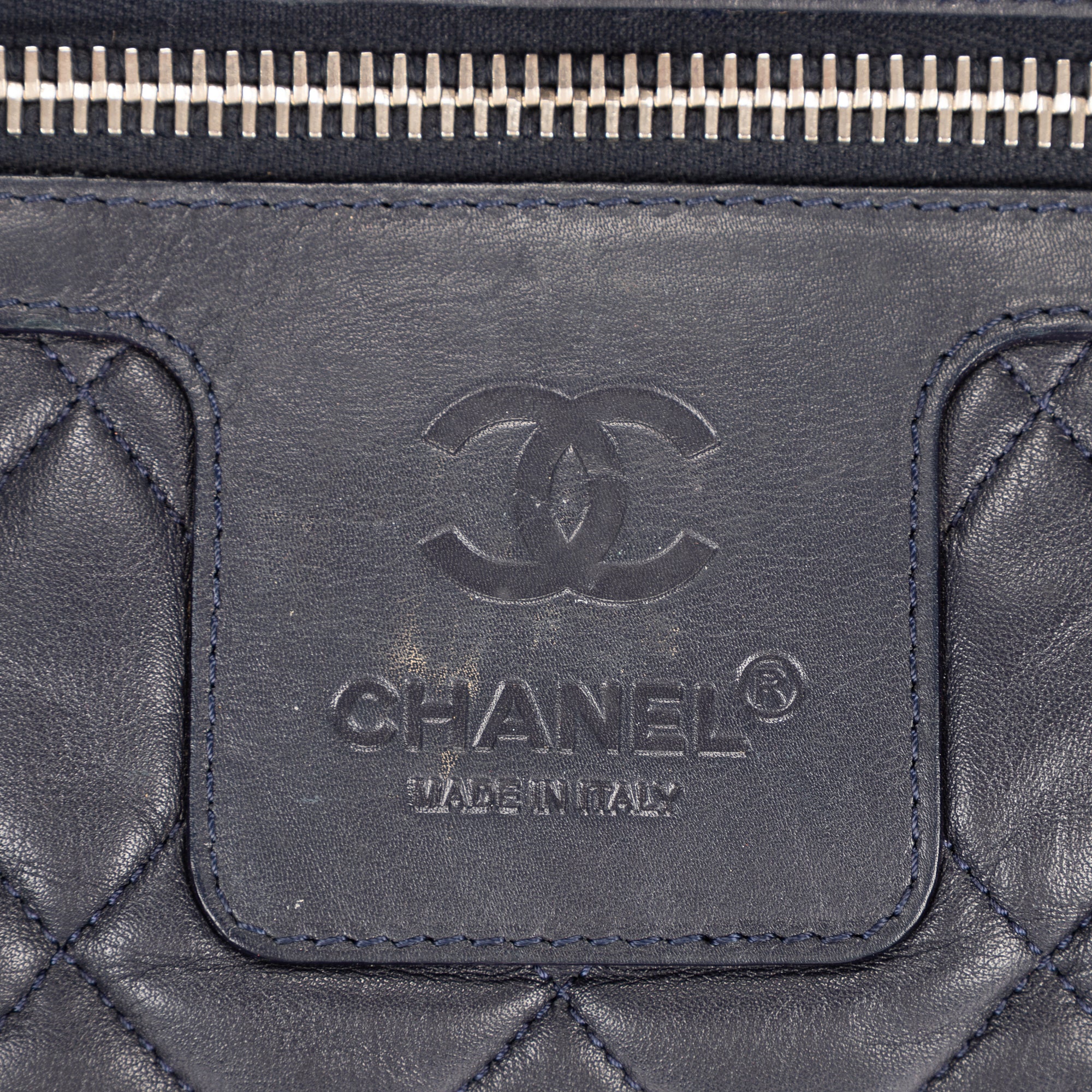 Handbag Cocoon Reversible Silver Calfskin Leather