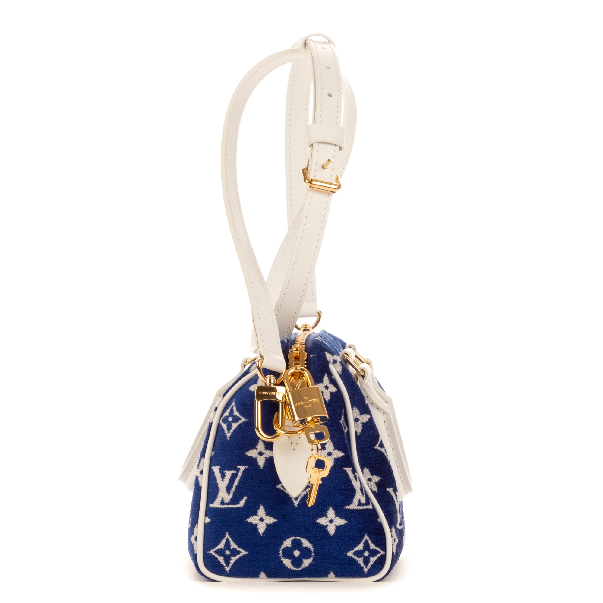 Handbag Speedy Bandouliere 20 Blue Monogram Jacquard Velvet