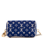 Handbag Speedy Bandouliere 20 Blue Monogram Jacquard Velvet
