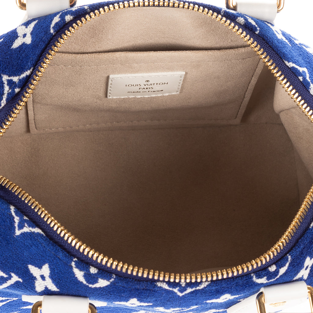Handbag Speedy Bandouliere 20 Blue Monogram Jacquard Velvet