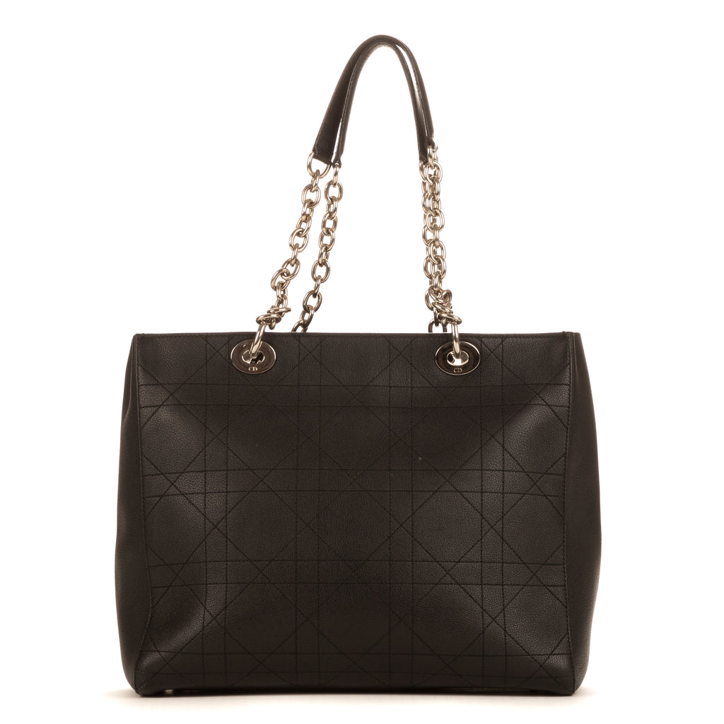 Sac bandoulière Ultradior cuir de veau Cannage noir
