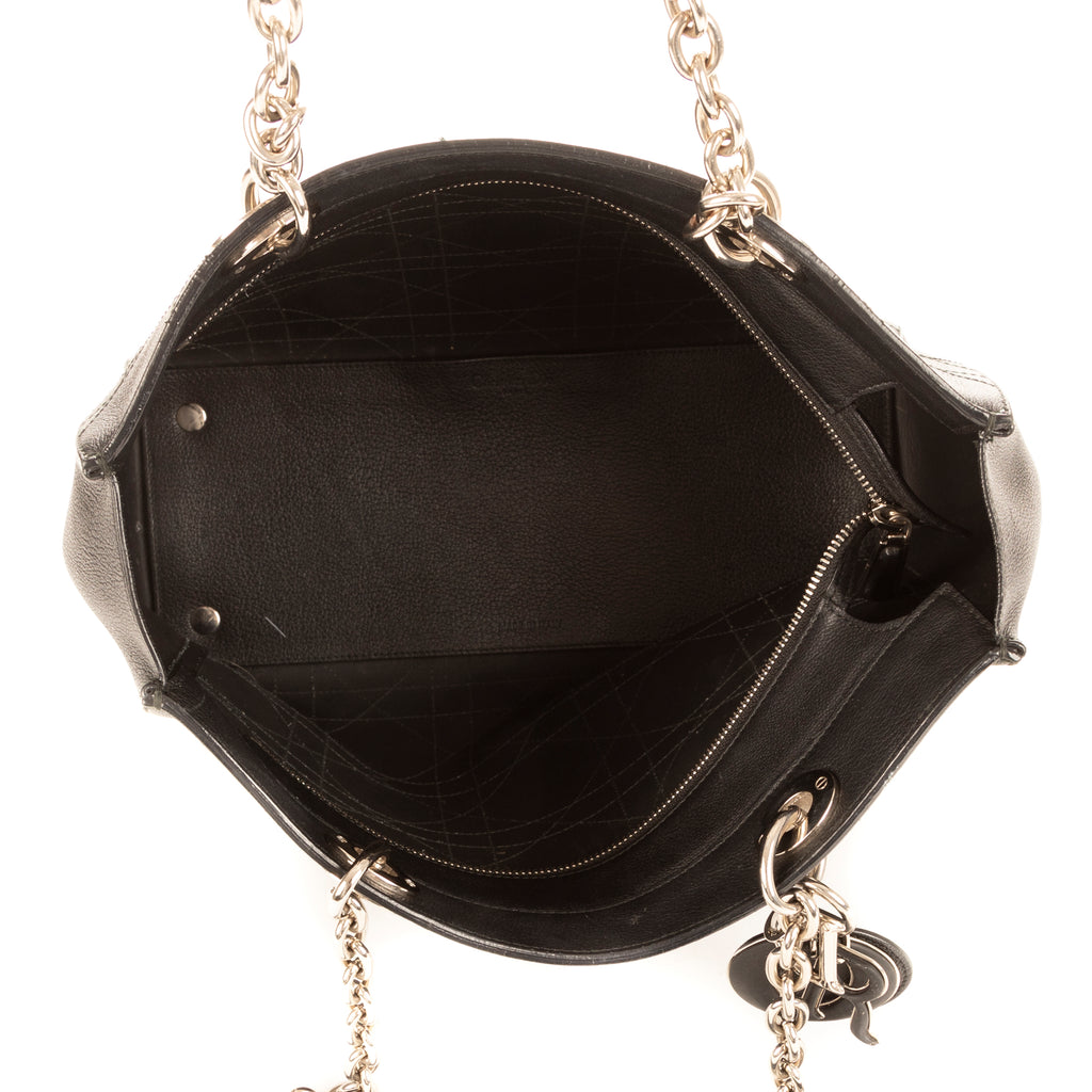 Sac bandoulière Ultradior cuir de veau Cannage noir