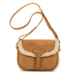 Bolso de hombro Bobby de gamuza color camel