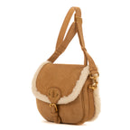 Bolso de hombro Bobby de gamuza color camel