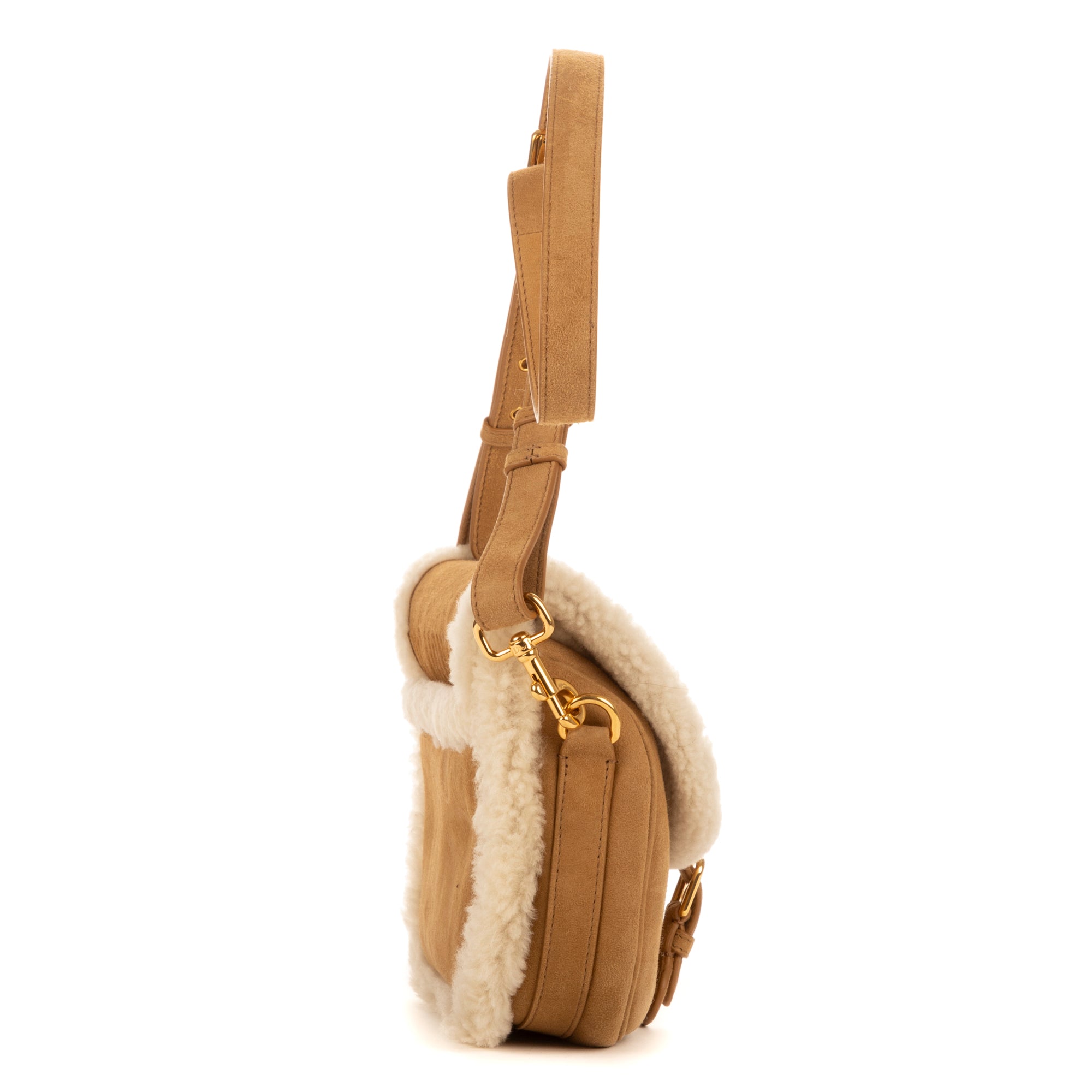 Shoulder Bag Bobby Camel Suede Leather