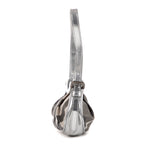 Bolso de mano Baguette de lona gris a cuadros