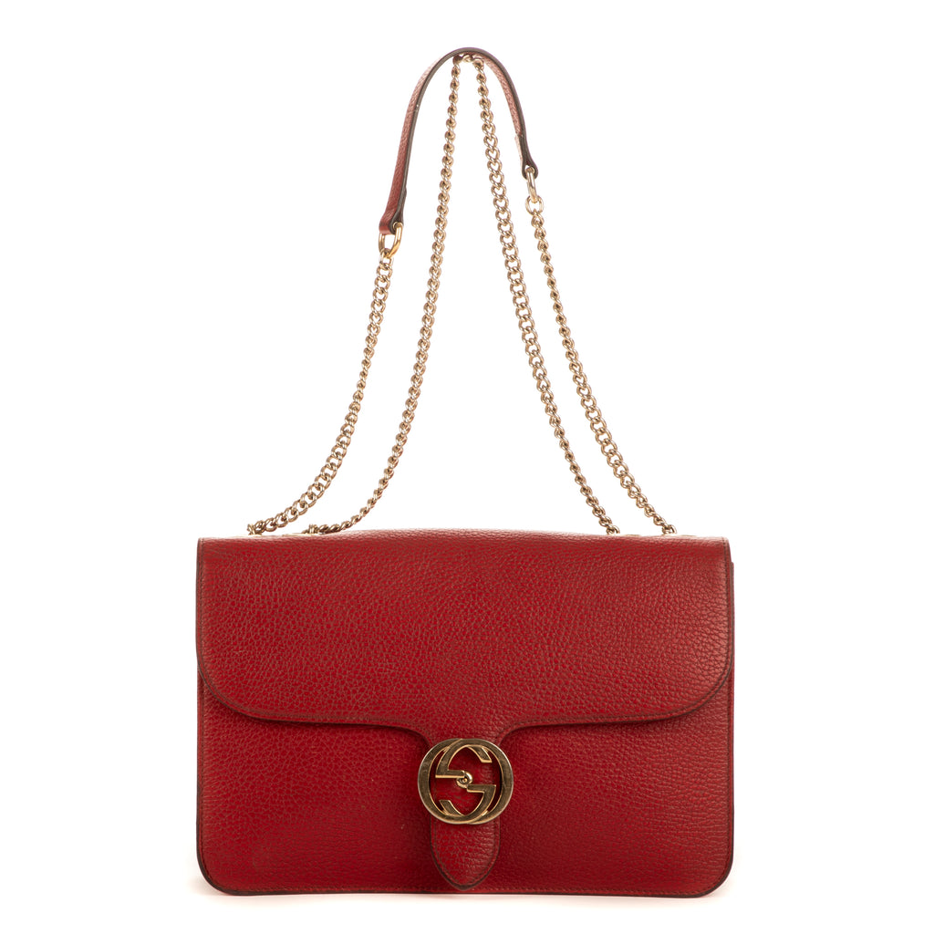 Shoulder Bag G Interlocking Red Calfskin leather