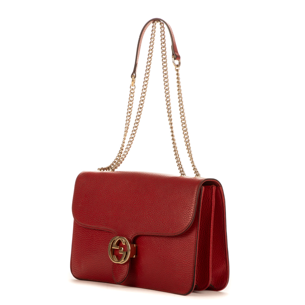 Shoulder Bag G Interlocking Red Calfskin leather