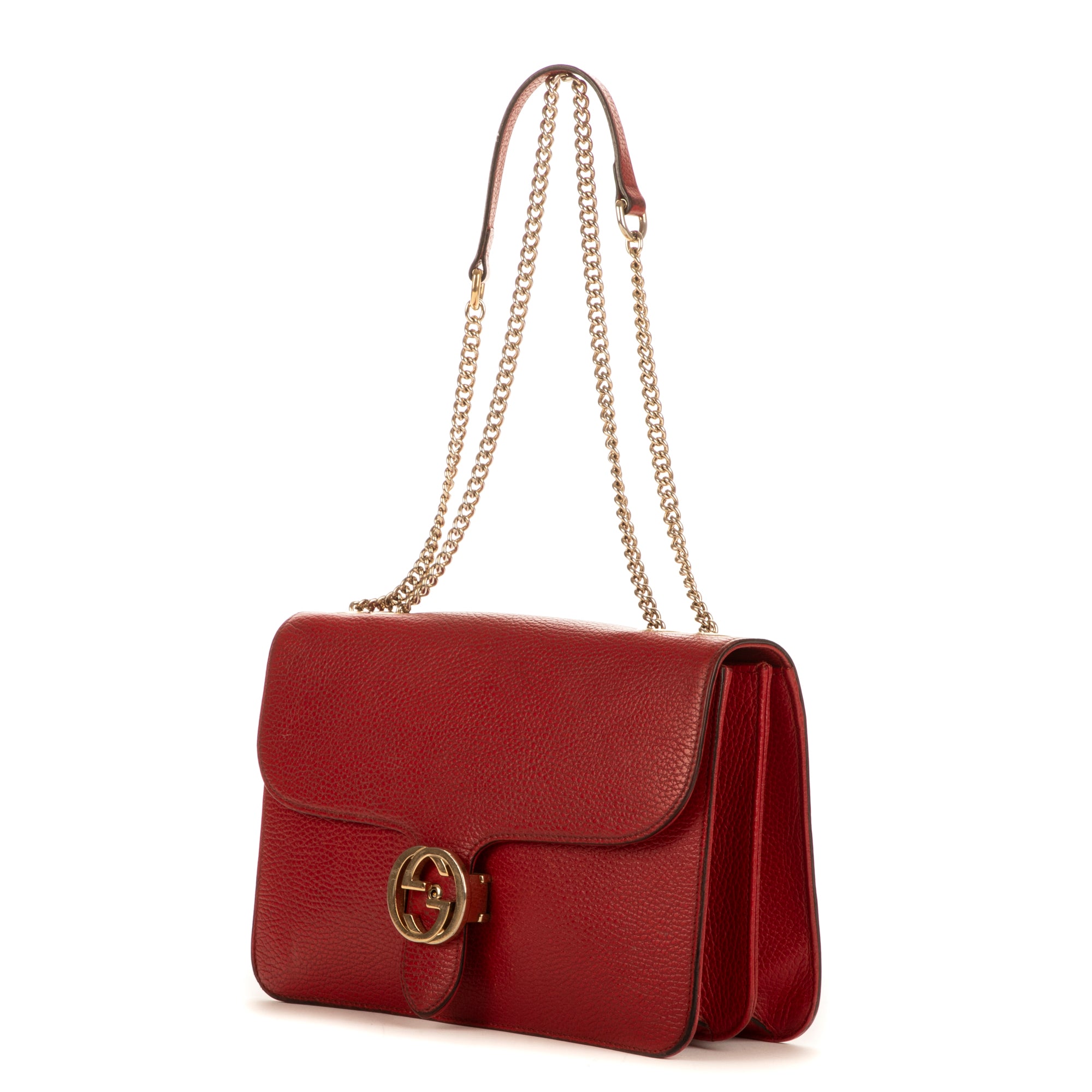 Shoulder Bag G Interlocking Red Calfskin leather