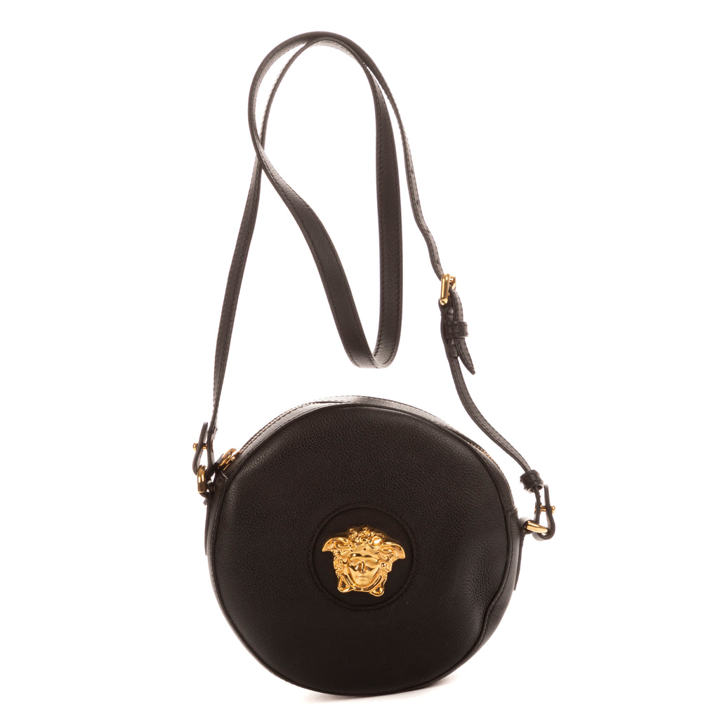 Bolso de hombro La Medusa redondo de piel de becerro negra
