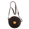 Bolso de hombro La Medusa redondo de piel de becerro negra