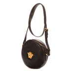 Bolso de hombro La Medusa redondo de piel de becerro negra