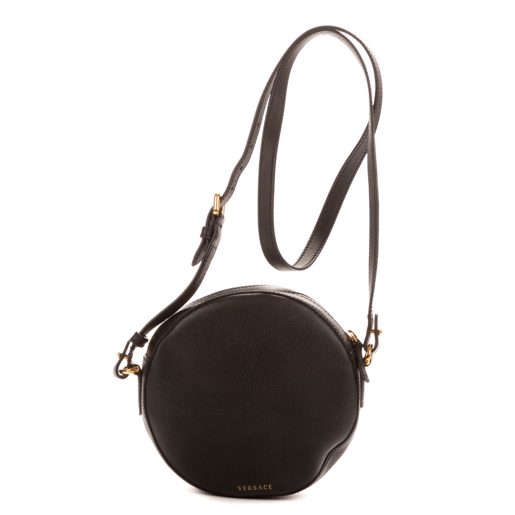 Bolso de hombro La Medusa redondo de piel de becerro negra