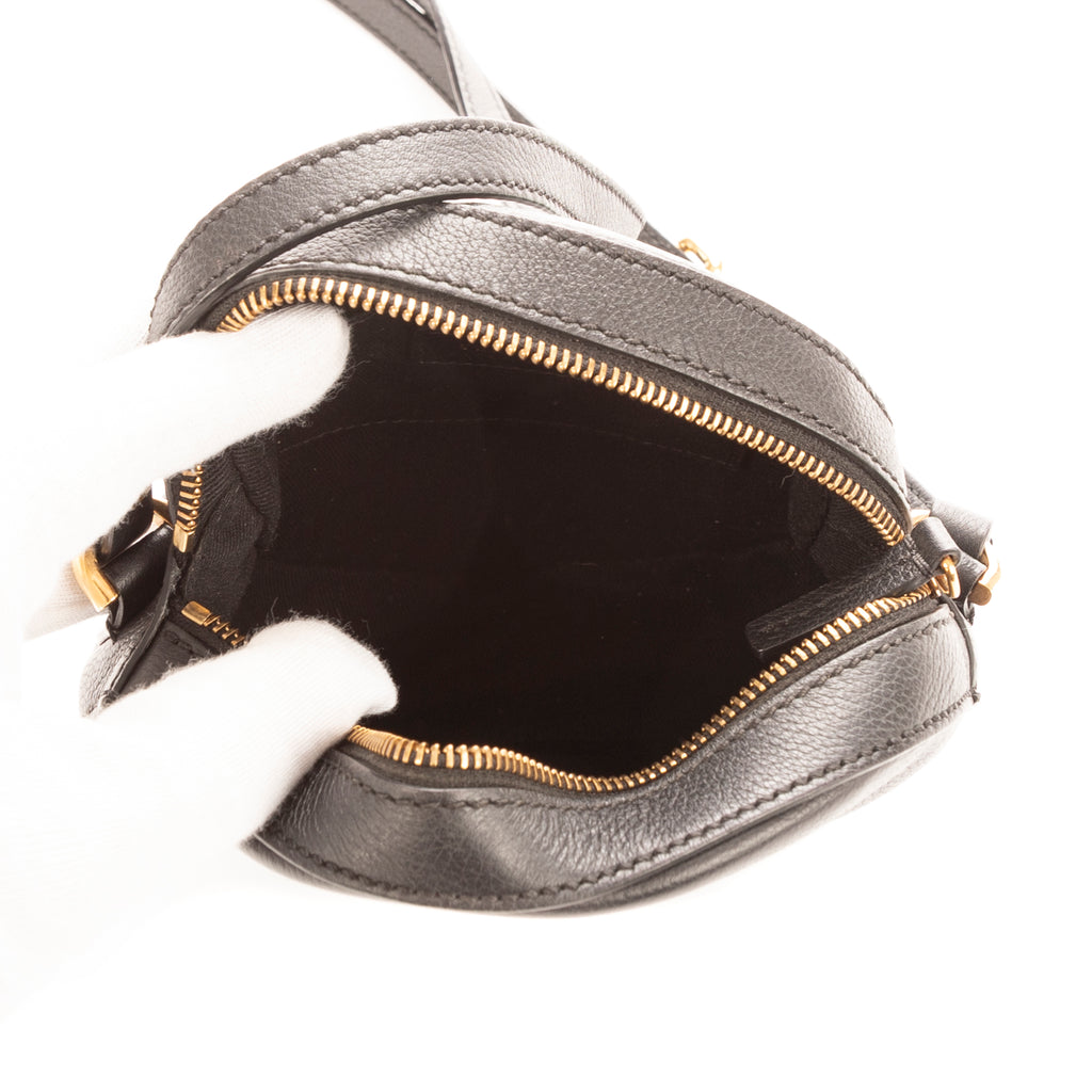 Bolso de hombro La Medusa redondo de piel de becerro negra