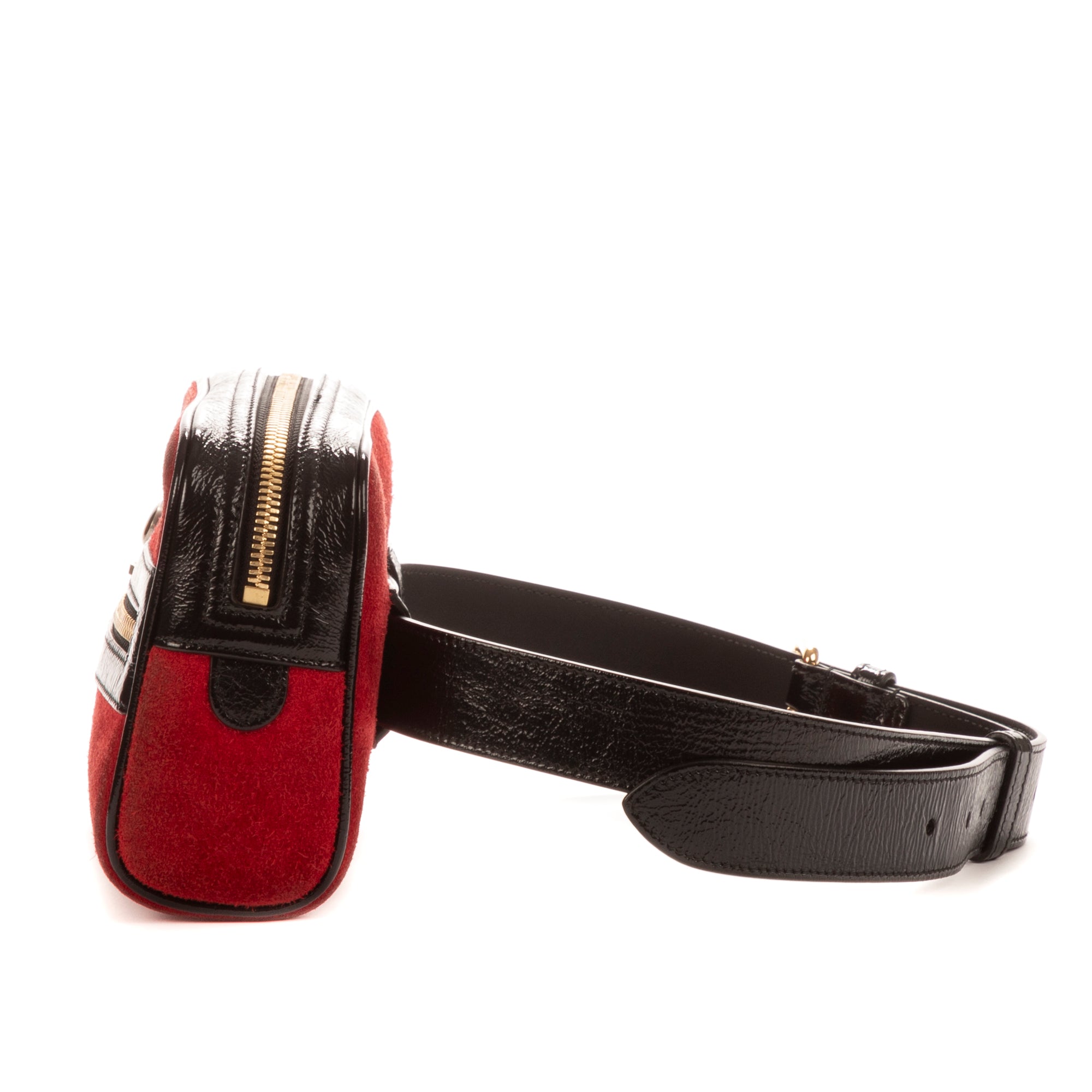 Waist Bag Ophidia Camera Belt Red Suede