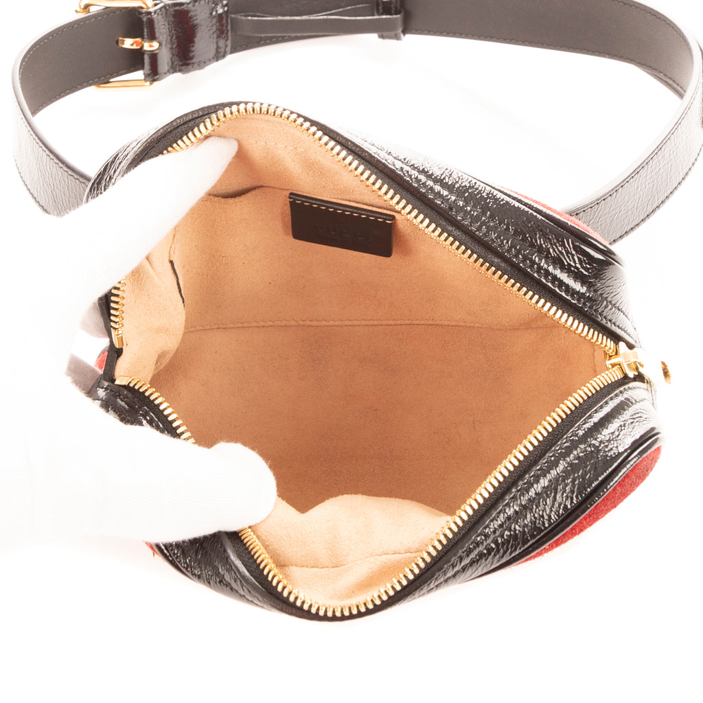 Waist Bag Ophidia Camera Belt Red Suede