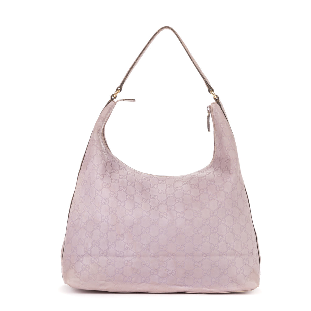 Bolso de hombro grande hobo de piel de becerro Guccissima lila