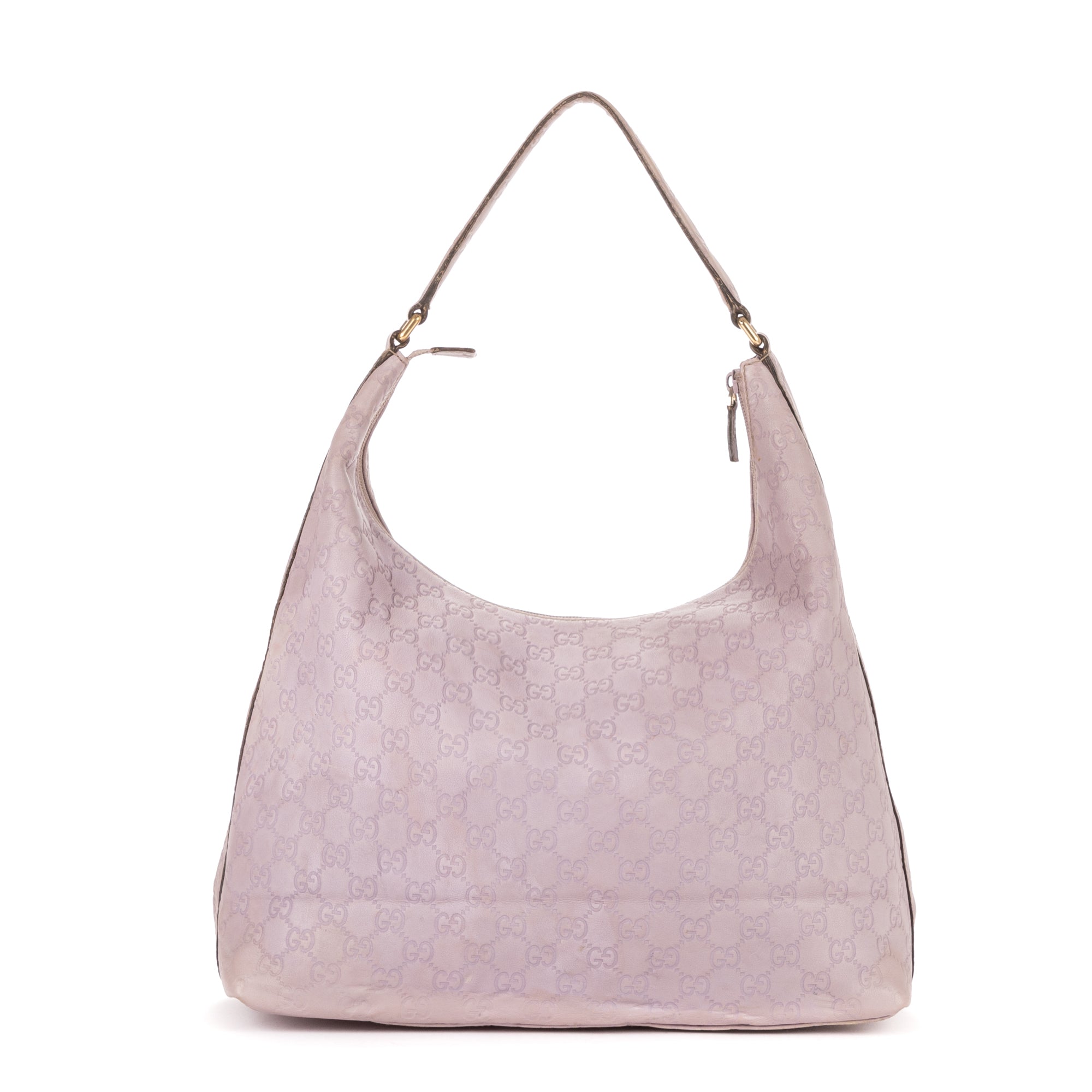 Bolso de hombro grande hobo de piel de becerro Guccissima lila