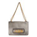 Bolso de hombro Jadior Mediano Piel de becerro metálica plateada