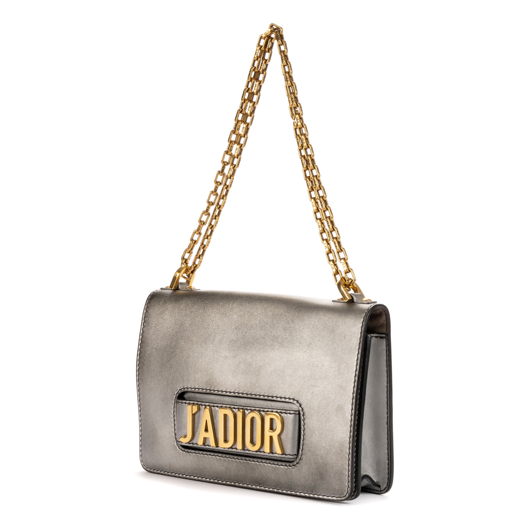 Shoulder bag Jadior Medium Silver Metalic Calfskin leather