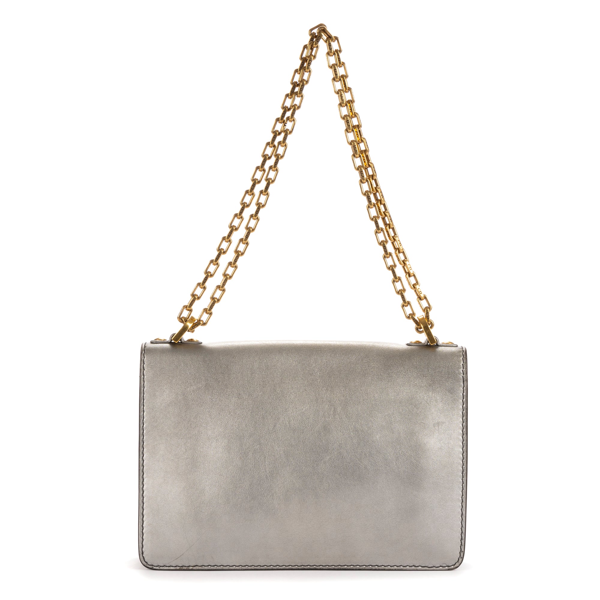 Shoulder bag Jadior Medium Silver Metalic Calfskin leather
