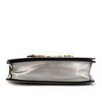 Bolso de hombro Jadior Mediano Piel de becerro metálica plateada