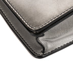 Bolso de hombro Jadior Mediano Piel de becerro metálica plateada