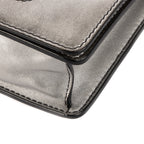 Bolso de hombro Jadior Mediano Piel de becerro metálica plateada