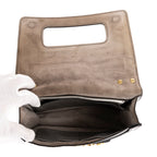 Bolso de hombro Jadior Mediano Piel de becerro metálica plateada