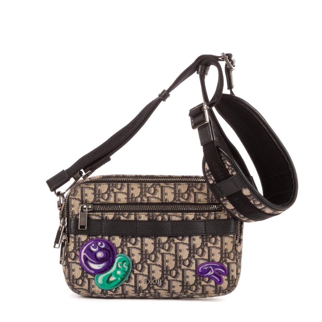 Shoulder Bag Ltd. Ed. Kenny Scharf Messenger Beige Embroidered Oblique
