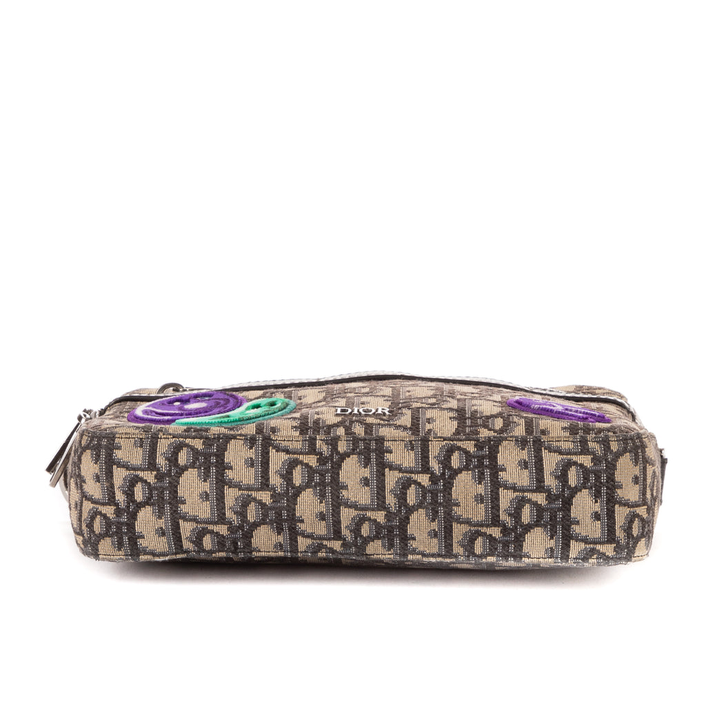 Shoulder Bag Ltd. Ed. Kenny Scharf Messenger Beige Embroidered Oblique