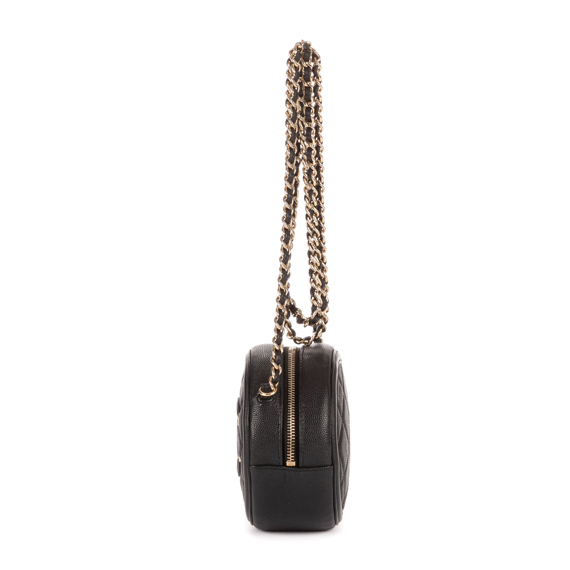 Shoulder Bag Round Filigree Black Caviar