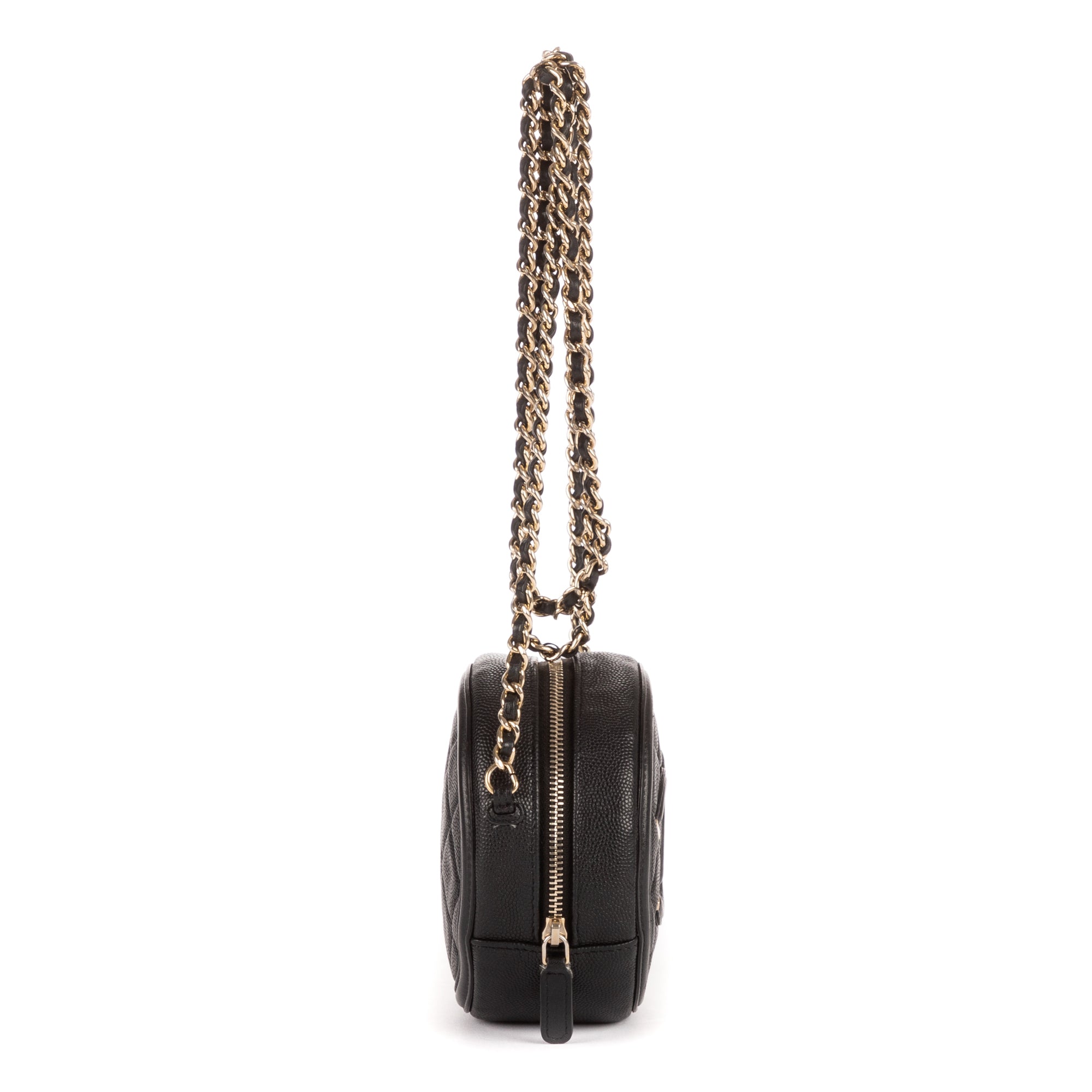 Shoulder Bag Round Filigree Black Caviar