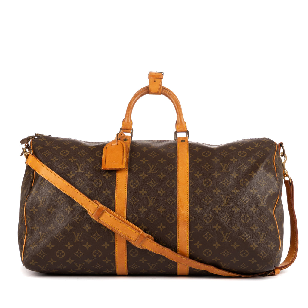 Travel Bag Keepall Bandouliere 55 Brown Monogram Canvas