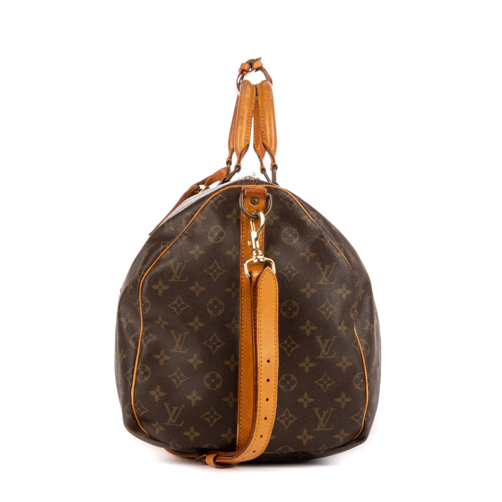 Travel Bag Keepall Bandouliere 55 Brown Monogram Canvas